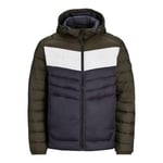 Jack & Jones Mens Hooded Puffer Jacket Long Sleeve Windproof Quilted Jacket