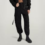 Cargo Cropped Drawcord Pants - Black - Women