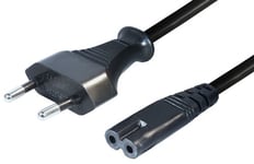 Transmedia câble de raccordement : Export appareils, fiche Euro-Prise Secteur européenne + Embout 2 pôles Longueur : 5 m-n 1–5IL Noir