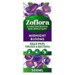 Zoflora Midnight Blooms Concentrated Multipurpose Disinfectant Liquid, Antibacterial & Multi-Surface, Pet Safe Disinfectant, Kills 99.9% Of Bacteria & Viruses, 1 X 500 ml