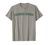 Colorado Springs CO Little London Outline Green Grunge T-Shirt