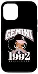 Coque pour iPhone 12/12 Pro Gemini 1992 Perle Anniversaire Afro Zodiaque Reine