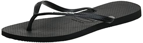 Havaianas, Women's, Slim Logo, Flip Flop, Black/White, 11/12 UK