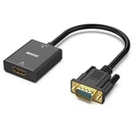 BENFEI HDMI to VGA Adapter, Female HDMI Input to Male VGA Output Adapter with 3.5mm Audio Jack Compatible for TV Stick, Computer, Laptop, Monitor, Projector, Raspberry Pi, Roku, Xbox and More - Black