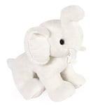 HISTOIRE D'OURS - Peluche Doudou Eléphant - Blanc - 35 cm - Collection Preppy Chic - Idée Cadeau Enfants ou Naissance pour Bébé - Doudou Original & Très Doux - HO3140