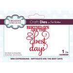 Sue Wilson Mini Expressions-Birthdays are The Best Days-Craft Die, Metal, Size 4.8 x 6.3 cm