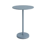 Muuto - Linear Steel Café Table Ø 70 h: 105 cm - Pale Blue - Balkong- og kafébord - Thomas Bentzen - Svart,Blå - Metall