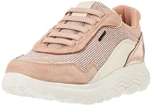 Geox Femme D Spherica D Sneakers, Dk Skin/Cream, 35 EU