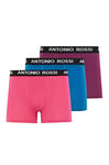 ANTONIO ROSSI (3/6 Pack) Men's Fitted Boxer Hipsters - Mens Boxers Shorts Multipack with Elastic Waistband - Cotton Rich, Comfortable Mens Underwear, Purple, Pink, Blue (3 Pack), S