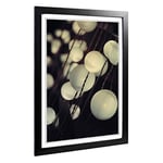 Big Box Art Framed Print of String Lantern Lights Design | Wall Art Picture | Home Decor for Kitchen, Living, Dining Room, Lounge, Bedroom, Hallway, Office, Black, A2 / 24.5x18 Inch / 62x45cm