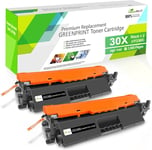 Cartouches de Toner Compatibles 2 Noir 30X CF230X (30A CF230A) Haut Rendement 3500 Pages pour HP Laserjet Pro M203d M203dn M203dw, MFP M227fdn M227fdw M227sdn M227d Imprimantes.[G137]