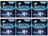 TENA Men Absorbent Protectors Level 1 (Light) X72 (6 packs of 12) Weak Bladder