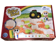 The Original Super Sand Farm Fun Playset inc White & Coloured Sand & Accessories