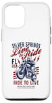 Coque pour iPhone 12/12 Pro Silver Spring Florida Crâne de moto Motif vintage