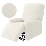 Stickade vilstolssofföverdrag Lazy Boy Elastisk soffa Protector Relax Cover Lounge Hem Husdjur Anti-Scratch 1/2/3/4 sits grid-Off White 3 Seater