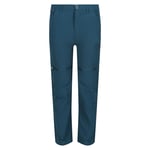 Regatta Childrens Unisex Childrens/Kids Highton Stretch Zip-Off Walking Trousers (Moroccan Blue) - Size 11-12Y