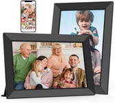 Frameo Cadre Photo Numérique 10,1 Pouces avec Mémoire Intégrée de 32 Go, Écran Tactile HD 1280x800 IPS pour Partager Photos et Vidéos, Rotation Automatique, Montage Mural(2 Paquets)