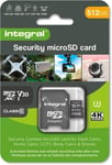 Carte de sécurité Micro SD 512 Go pour Les caméras de Bord, Les caméras domestiques Les caméras de vidéosurveillance,Les caméras corporelles et Les Drones