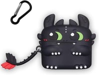 Etui en Silicone de Dessin animé 3D pour Airpods 3 Gén, Démon de la Nuit Mignon Kawaii Fun étanche Antichoc pour Airpod Boîtier de Charge Etui de Protection avec Porte-clés (Noir)