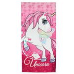 Serviette Polyester Unicorn, Tissu Doux et Absorbant, Design Licorne, Parfaite pour la Plage ou la Piscine