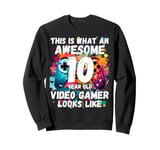 Gaming Vintage 10th Birthday 10 Ten Year Old Boy Girl Gamer Sweatshirt