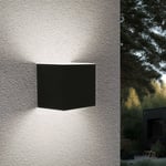 Applique extérieure Up and Down lights extérieur Applique murale led extérieure, cône lumineux orientable, aluminium noir, led 5W 700Lm blanc chaud,