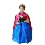 Barn Flickor Frozen Anna Costume Fancy Dress Cosplay Festmantel Klänningar Outfit 6-7 Years