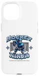 Coque pour iPhone 15 Joueur ninja de hockey sur glace