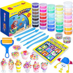 Pate a Modeler DIY pour les Enfants 36 Couleurs Argile Sèche à L’air 80 Pages de Tutoriels 6 Outils pâte à modeler douce et ultra légère avec outils Cadeau pour Garçons et Filles âgés de 3 4 5 6 7+ans