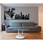 Tatoutex Stickers Gargouille et New York - Orange, L 100cm x H 50cm