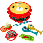 38011 38011-LION Musical Band Drumset with Sound, Couleur (REIG)