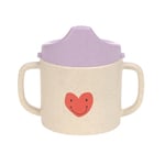 LÄSSIG Tasse pour enfants avec poignée et couvercle amovible 150 ml/Sippy Cup PP/Cellulose Happy Rascals Heart