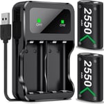 Batterie Pour Manette Xbox, Batterie 2 Pack À Grande Capacité De 2550mah Rechargeable Avec Une Durée De Jeu De 25 Heures, Batteries Pour Manettes Xbox Series X/S/Xbox One/Xbox One S/X/Elite