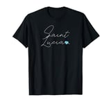 Saint Lucia Simple Love St. Lucian Flag Heart on Saint Lucia T-Shirt