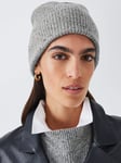 John Lewis Wool Blend Rib Knit Beanie Hat, Grey