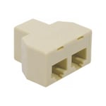 Adaptateur RJ45 en T femelle femelle femelle - Blanc - Câble réseau - Connecteur RJ45