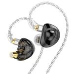 (MT4 Black, ei mikrofonia) MT4Dual Dynamic Driver In Ear kuulokkeet Bass Metal Flat Head Plug korvatulppa Vaihdettava kaapeli Kirin XUANWU MT3 ST5 kuulokkeille ja kuulokkeille