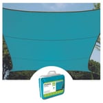 Perel Voile d'ombrage, Toile ombrage, Toile extérieure terrasse, imperméable, Protection Contre UV, 4 Anneaux en O en Acier Inoxydable, 4 x 3 m, 160 g/m², Polyester, rectangulaire, Bleu Ciel