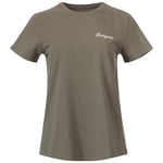 Bergans Women's Nordmarka Organic Cotton Print Tee Green Mud, M