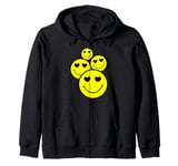 Retro Psychedelic Smile Face 90s Fashion For Men Women Kids Zip Hoodie