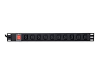 Energenie Eg-Pdu-10C132c19 - Strømfordelerenhet (Kan Monteres I Rack) - 16A - Ac 250 V - 3500 Watt - Inngang: Iec 60320 C19 - Utgangskontakter: 10 (Power Iec 60320 C13) - 1U - 2 M Kabel