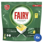 4x Fairy Tabs Dishwasher 19 Pieces All In One Lemon