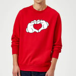 Disney Mickey Heart Hands Sweatshirt - Red - L