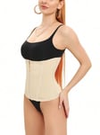 Hourglass Waist Trainer vyö vetoketjulla korkeapaineinen vartalonmuovaus naisille·beige·XXL