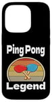 Coque pour iPhone 14 Pro Funny Ping Pong Legend Lover Game Winner Retro Humour