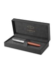 Parker Sonnet Rollerball Pen | Metal & Orange Lacquer with Palladium Trim | Fine Point Black Ink | Gift Box