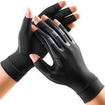 FREETOO Compression Arthritis Gloves for Pain, Finger Strengthen Compression Gloves to Alleviate Hand Pains,Swelling, Fingerless Typing Gloves for Rheumatoid, Tendonitis Women&Men-XS