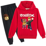 IC Roblox Hoodie Set Barn Varma Hoodie Kläder Roblox Tryckt Hoodie Röd CNMR 150cm