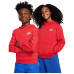 Sweat-shirt enfant Nike  SWEATSHIRT CAPUCHE CLUB FLEECE ROUGE - UNIVERSITY RED/WHITE - L