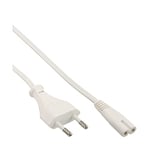 InLine 16653W câble électrique Blanc 3 m Prise d'alimentation type C Coupleur C7 - Cables électriques (3 m, Male connector / Female connector, Prise d'alimentation type C, Coupleur C7, Blanc)